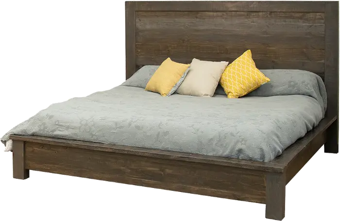 Rustic pine queen size platform bed
