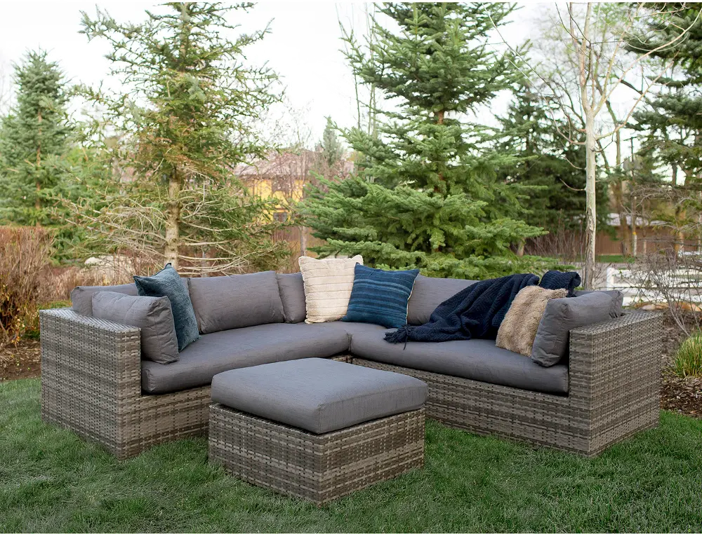 OR4SCGY Traditional Gray 4 Piece Outdoor Patio Set-1