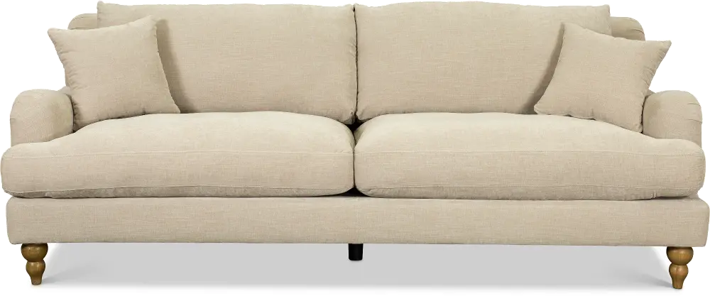 Cozy Cobblestone Beige Sofa with Waterproof Fabric-1