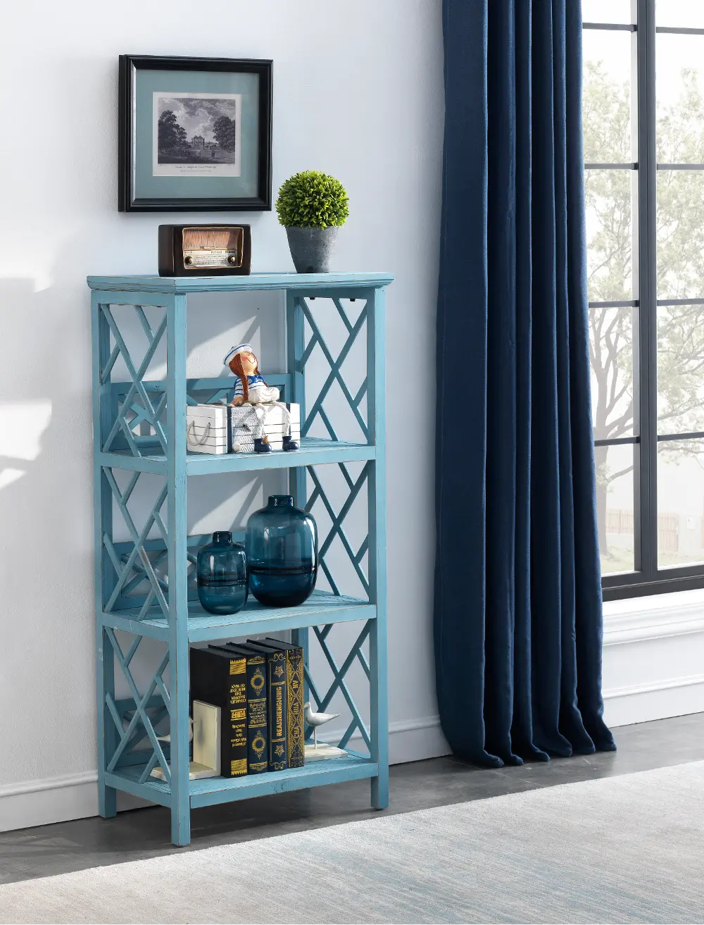 51526 Clear Sailing Blue Sky Bookcase-1