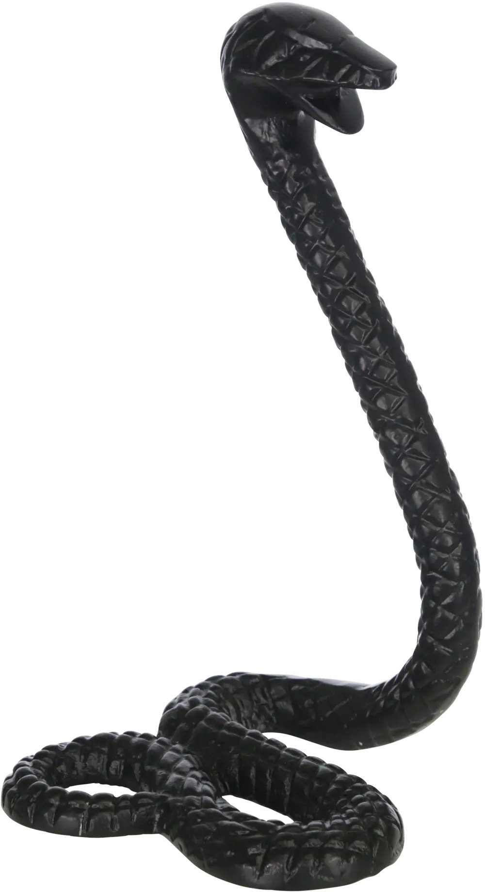 10 Inch Black Metal Snake Sculpture-1