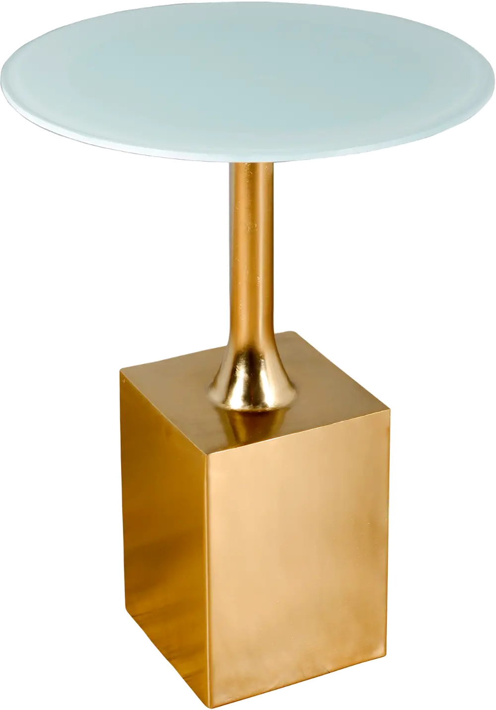 23 Inch Gold Metal and Glass Side Table-1