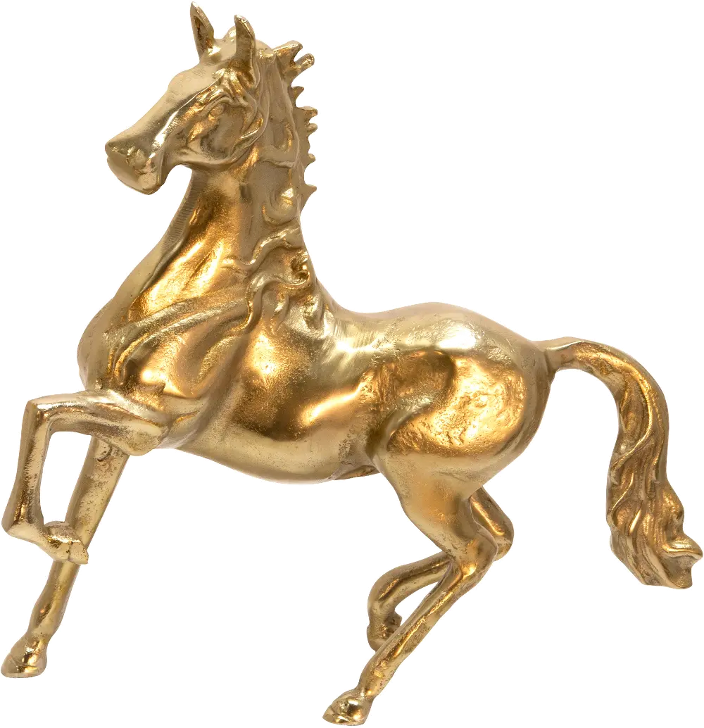 15 Inch Gold Finished Horse Sculpture-1