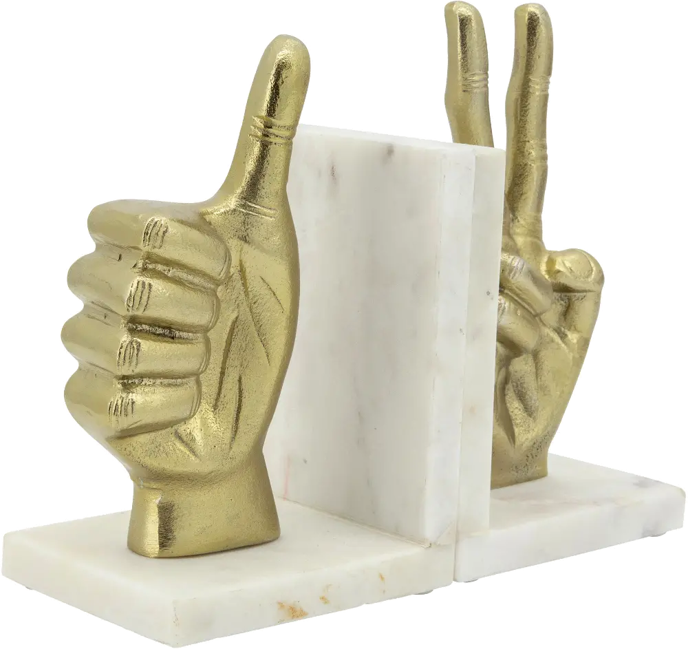 Gold Hand Sign Bookend Pair-1