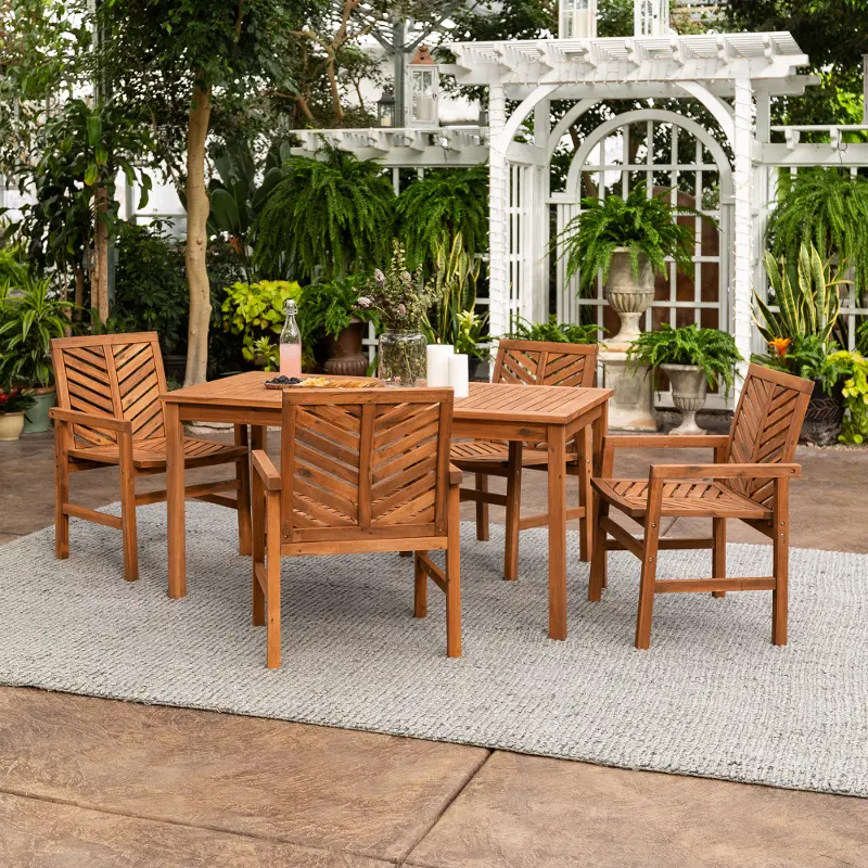 Vincent 5 Piece Brown Patio Dining Set