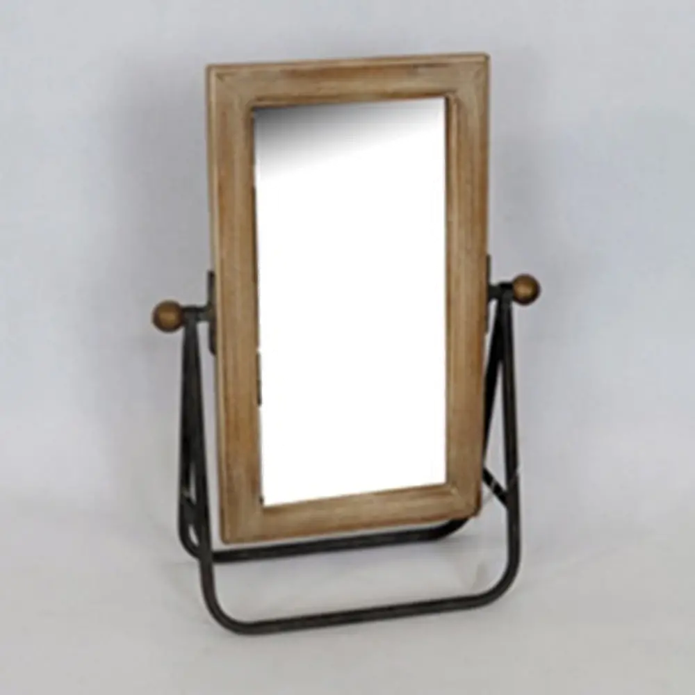 14 Inch Rectangle Tabletop Mirror on Stand-1