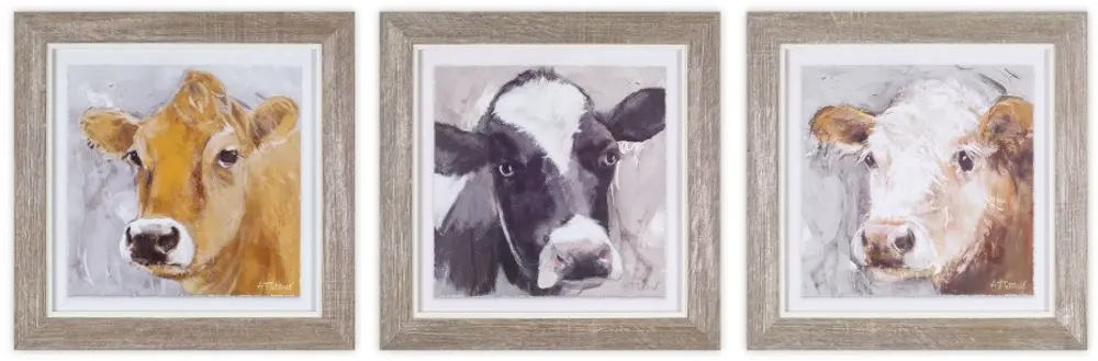 Wood Framed Cow Print-1