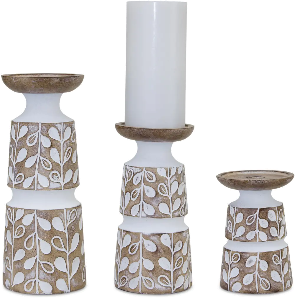 8  White Wash Resin Candle Holder - Orchard-1
