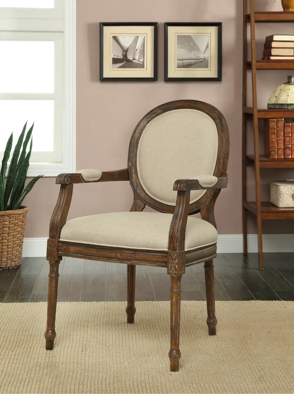 56308 Freeman Brown Wash Accent Chair-1