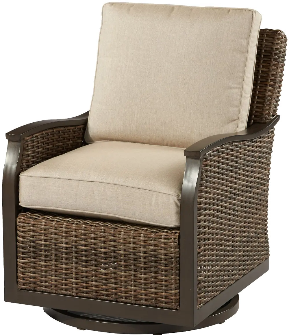 AGV04223P05 Remy Patio Lounge Swivel Chair with Brown Outdura Fabric-1