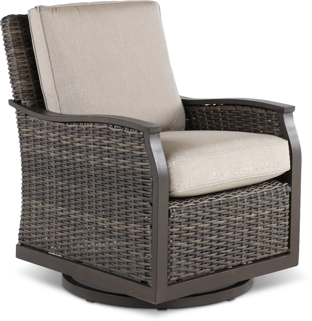 AGV04223PO6 Remy Patio Lounge Swivel Chair with Brown Outdura Fabric-1