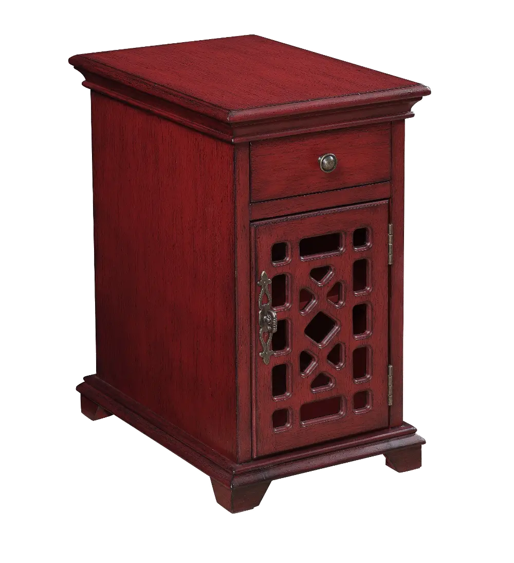 81485 Esnon Red Chairside Cabinet-1