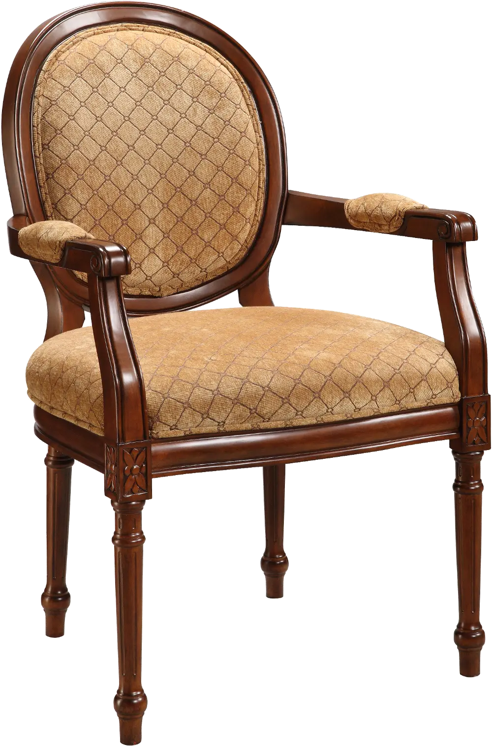 94027 Traditional Golden Brown Accent Chair with Warm Brown Frame-1