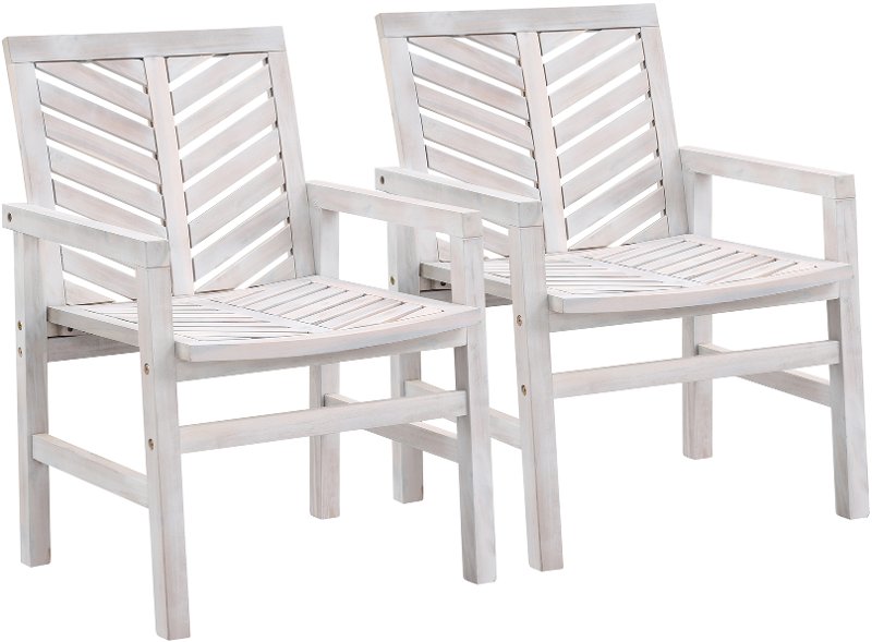 Set Of 2 White Patio Chairs Rc Willey, White Patio Chair Set