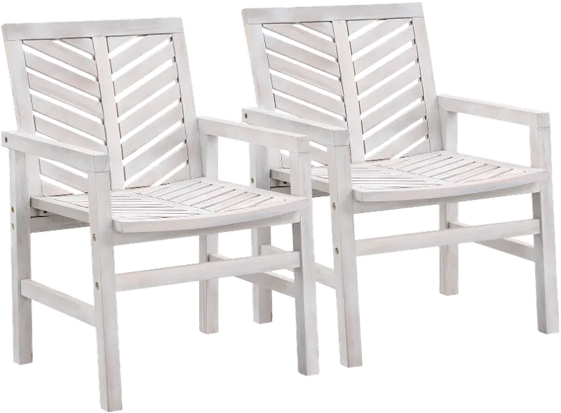Vincent White Patio Chairs Set Of 2, White Modern Outdoor Dining Chairs