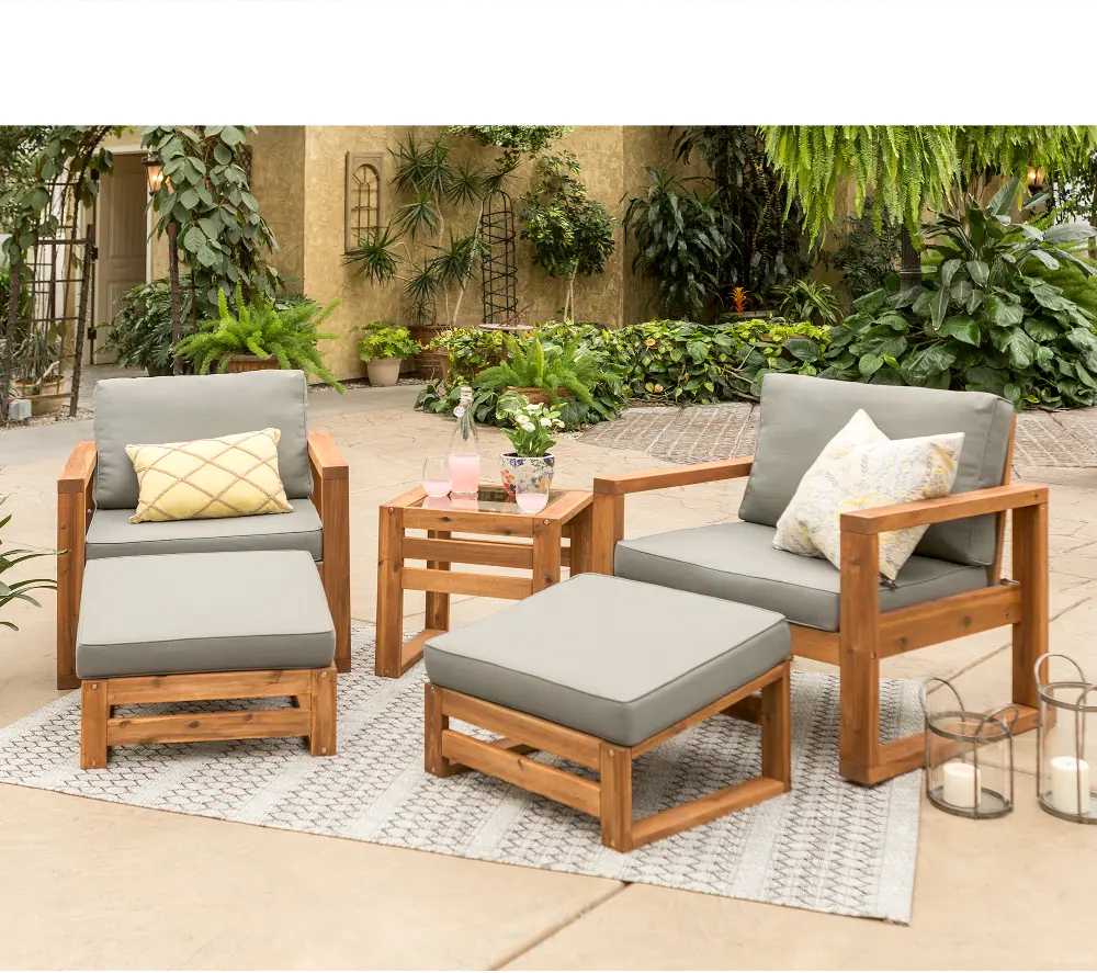 OWHUD5CH 5 Piece Modern Patio Chair Set-1