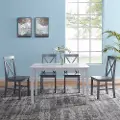 TW485PCXBGY McHale White and Gray 5 Piece Dining Room Set - Walker Edison