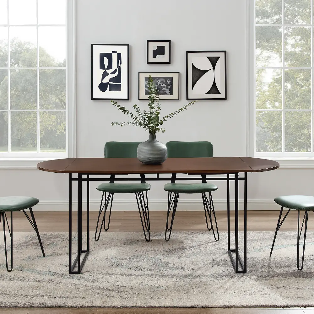 TW72WEBDLWT Walnut Brown Oval Dining Room Table - Weber-1
