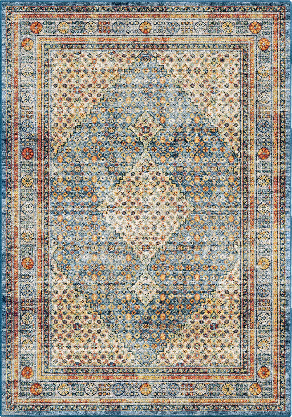 9514/5X8-EXCALIBER Imperial 5' x 8' Excaliber Distressed Blue Area Rug-1