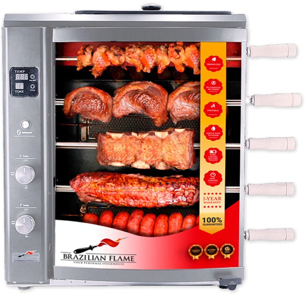 112361366 Brazilian Flame Rotisserie Grill with 5 Skewers an sku 112361366