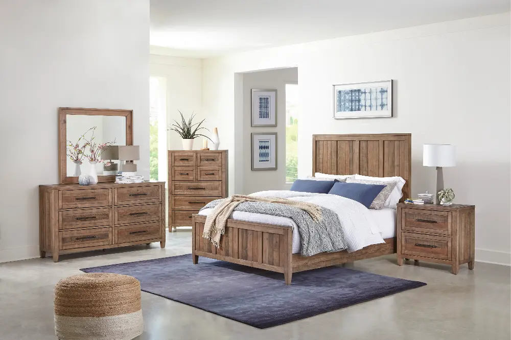 Hollow Hills Reclaimed Pine 4 Piece Queen Bedroom Set-1