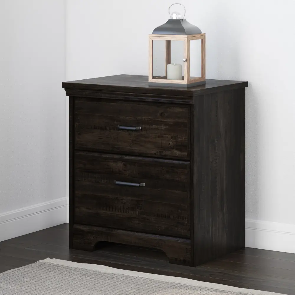 13113 Versa Classic Rubbed Black Nightstand - South Shore-1