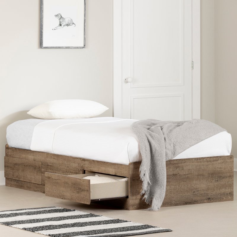 Farmhouse Weathered Oak Twin Mates, Rc Willey Twin Storage Bed