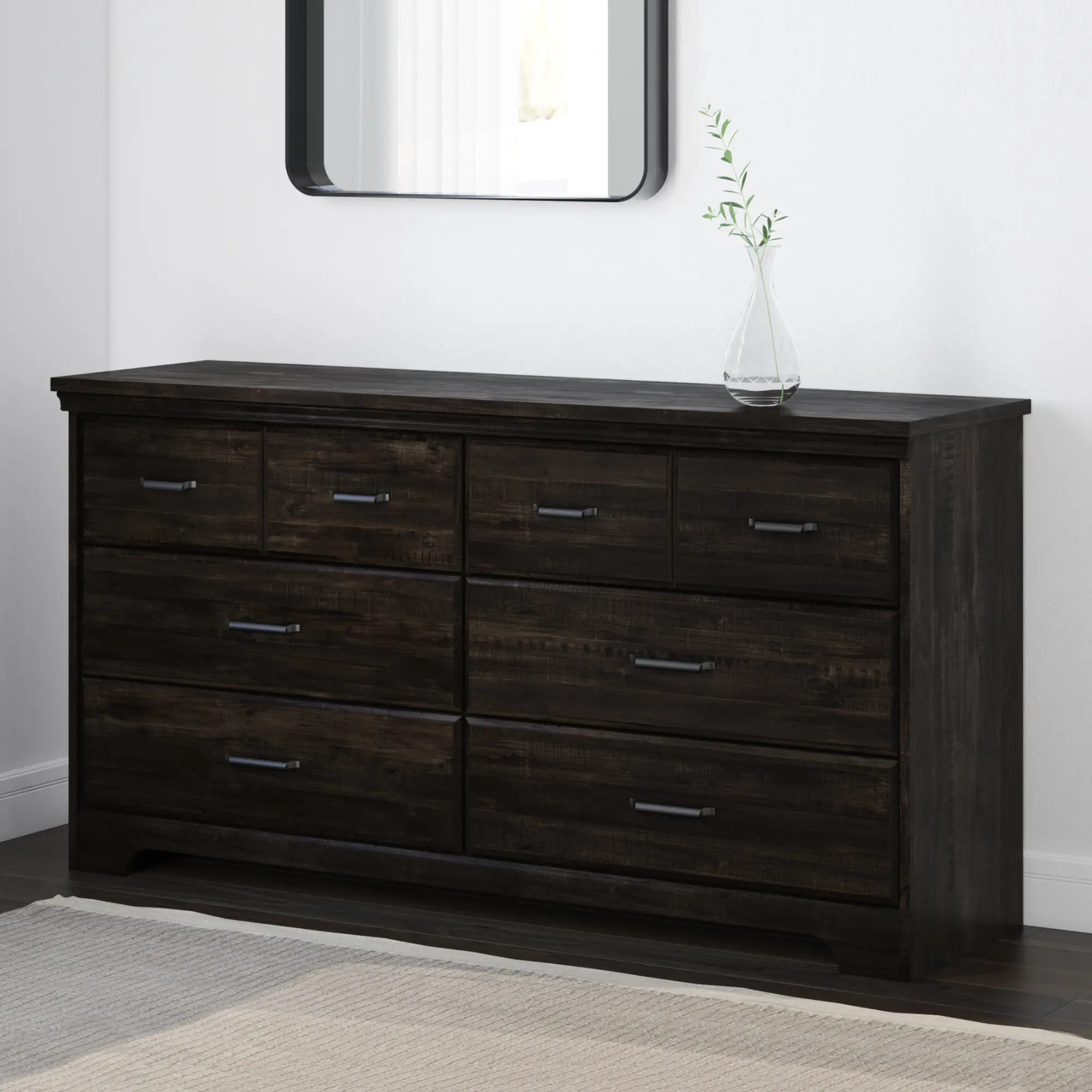 Photos - Dresser / Chests of Drawers South Shore Versa Classic Rubbed Black Dresser - South Shore 13112