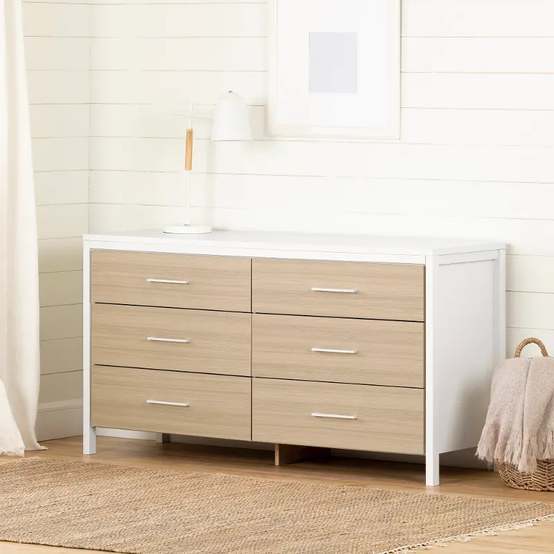 Contemporary Soft Elm White Dresser, White Dresser With Storage
