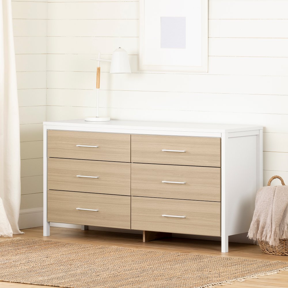 Contemporary Soft Elm & White Dresser - South Shore