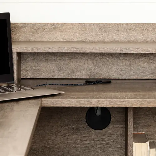 Versa Weathered Oak L-Shaped Desk