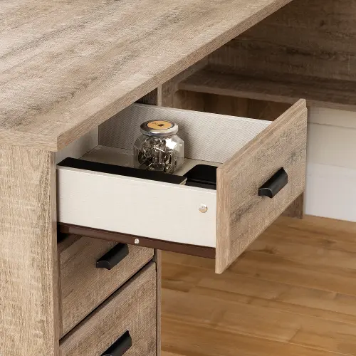 Versa Weathered Oak L-Shaped Desk
