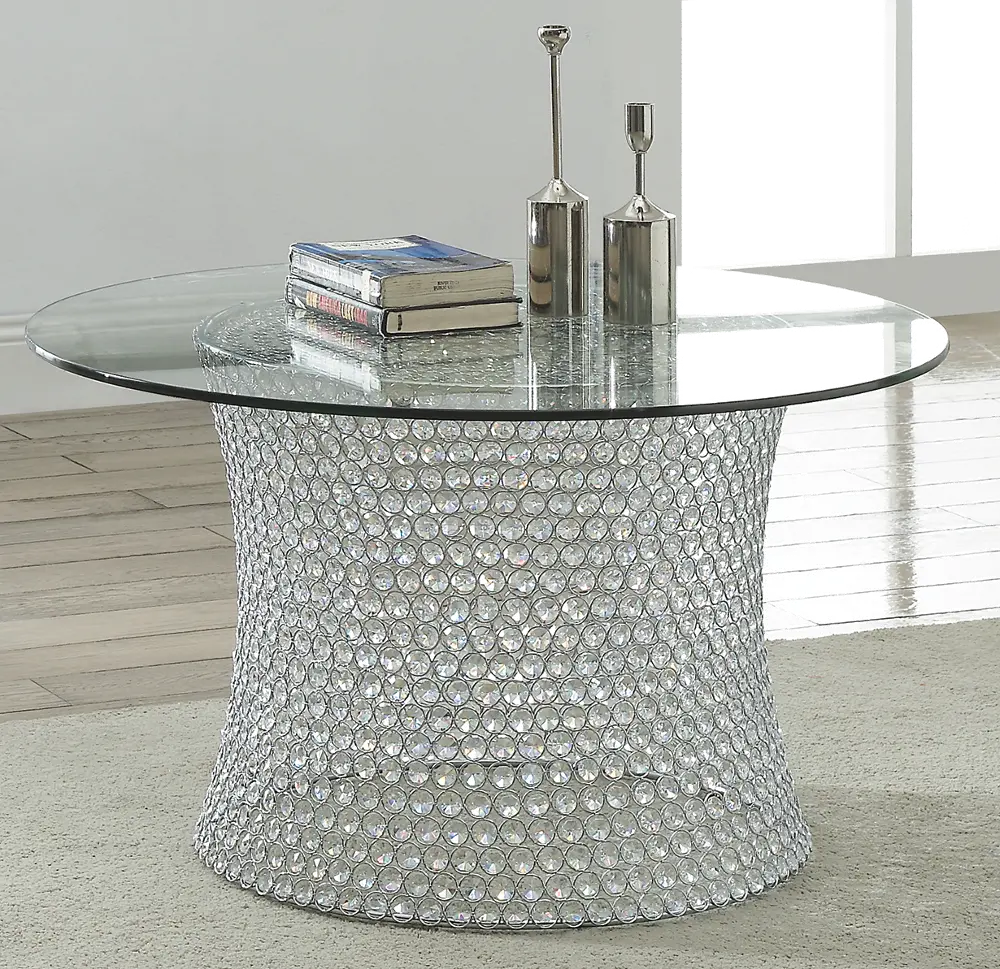 KIT/4200CC/CRST-CFFE Crystal Round Coffee Table-1
