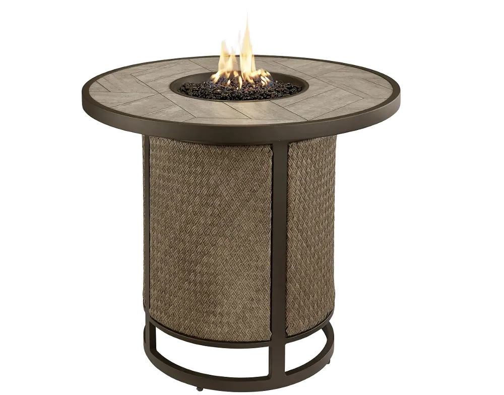 ARW04404P01/KIT Ellery Light Brown Round Counter Height Fire Pit-1