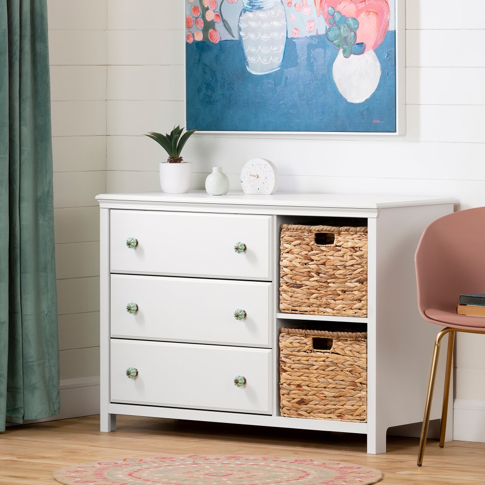 Balka Pure White 3-Drawer Dresser - South Shore