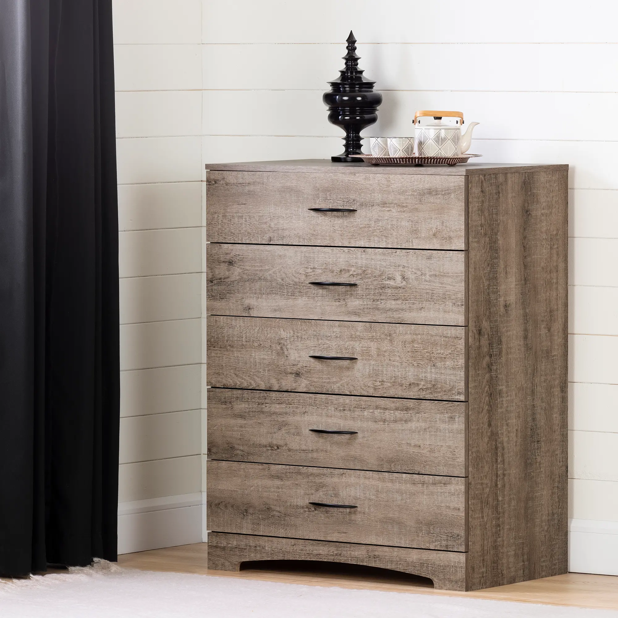 13117 Step One Weathered Oak 5-Drawer Chest - South Shor sku 13117