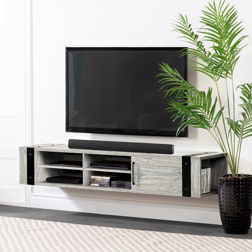 Munich Seaside Pine 68 Hanging TV Stand - South Shore