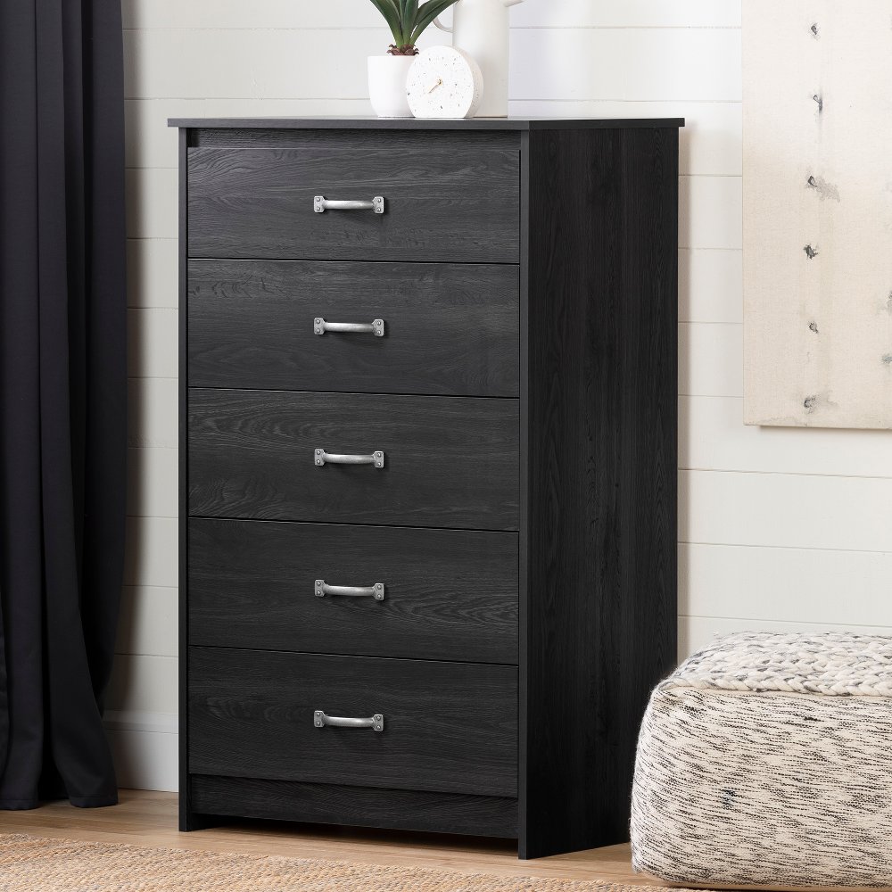 Tassio Farmhouse Gray Oak Chest of Drawers - South Shore