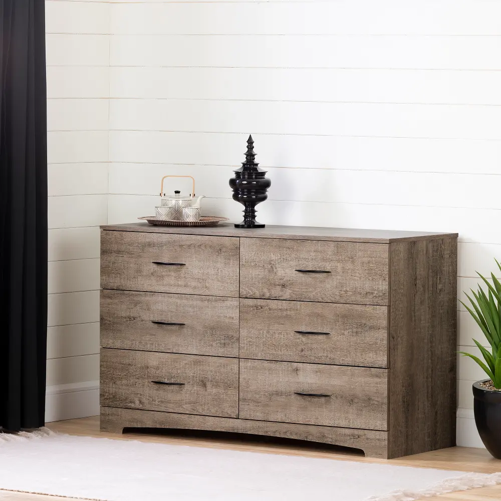 13115 Step One Weathered Oak 6-Drawer Dresser - South Shore-1