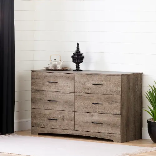 Step One Weathered Oak 6 Drawer Dresser South Shore