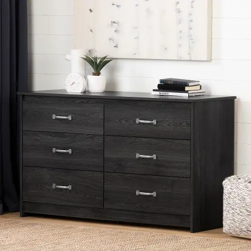 Tassio Gray Oak 6 Drawer Dresser