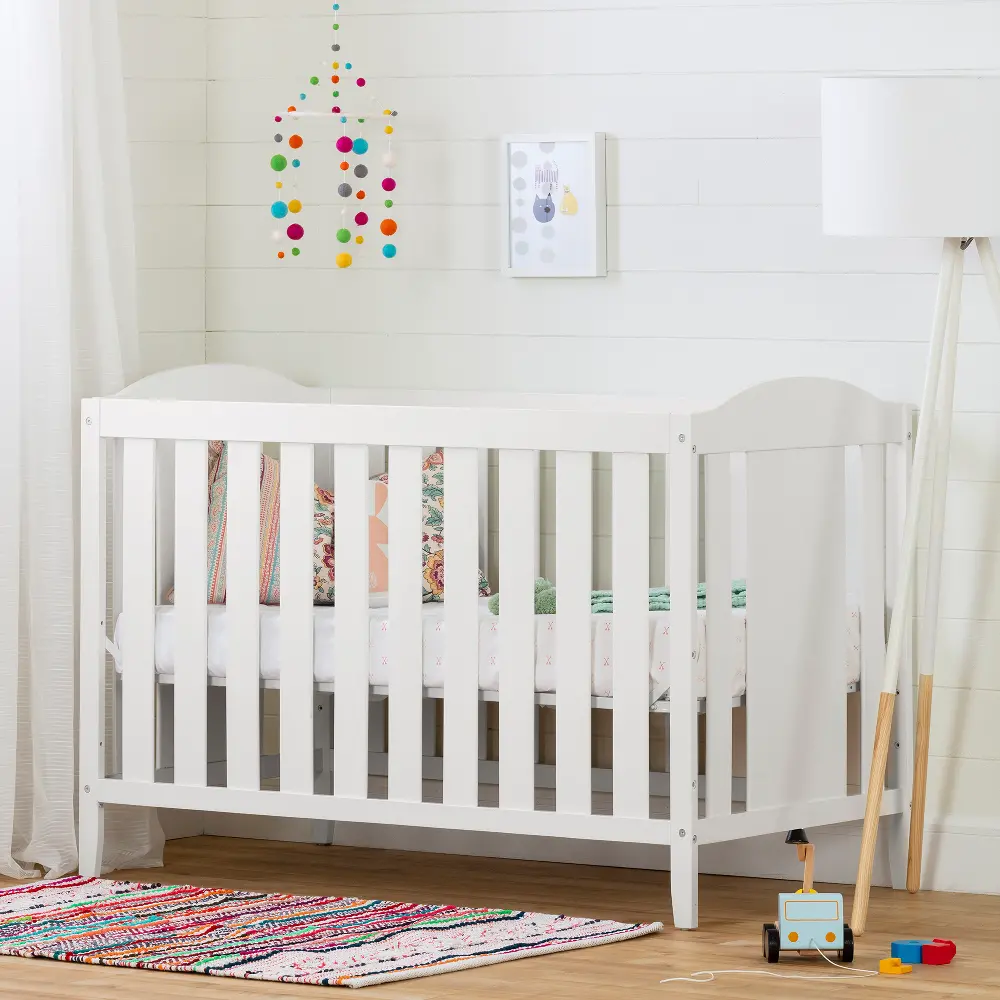 12533 Reevo White 3-in-1 Convertible Crib - South Shore-1