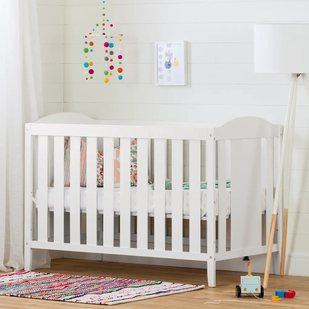 12533 Reevo White 3-in-1 Convertible Crib - South Shore-2