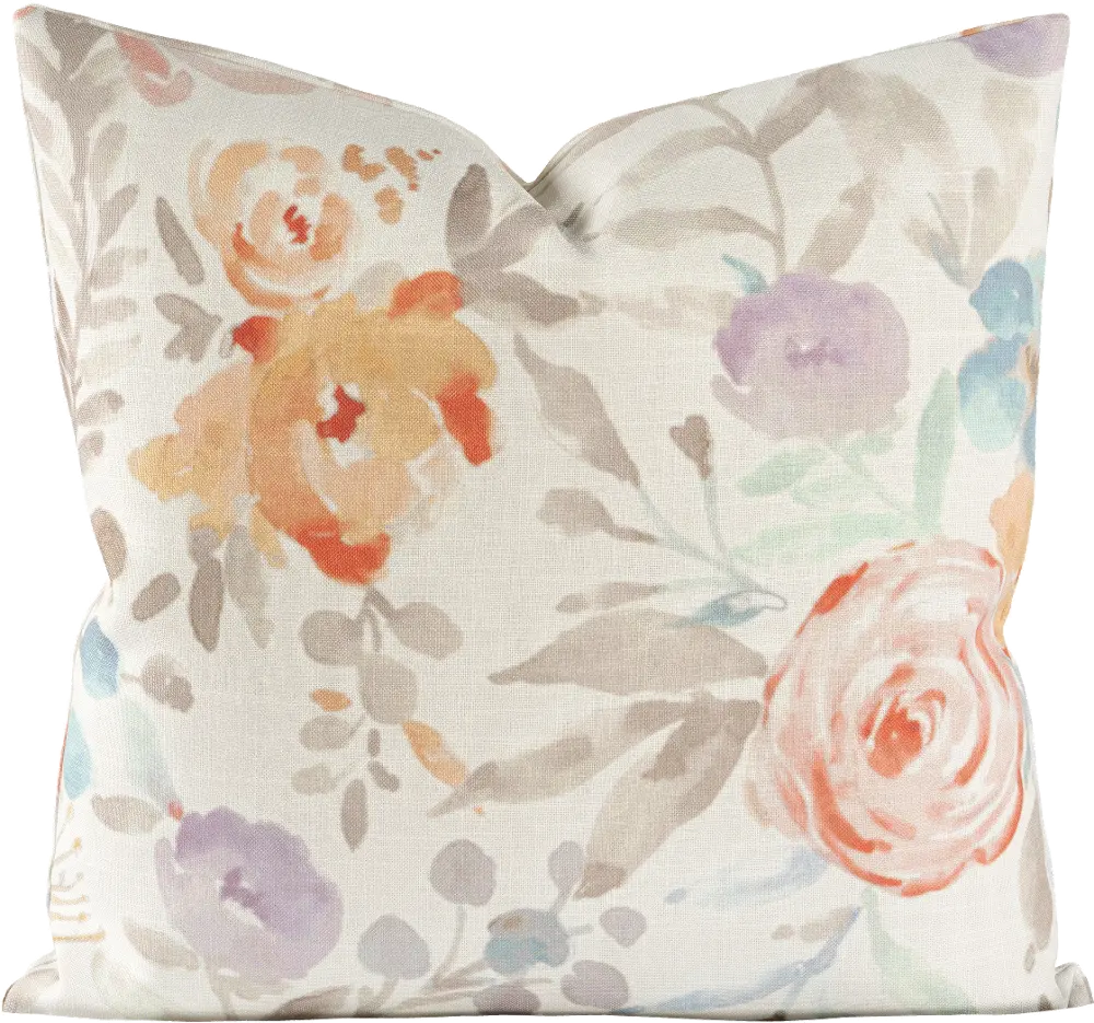 Multi Color Petals 20 Inch Feather Throw Pillow-1