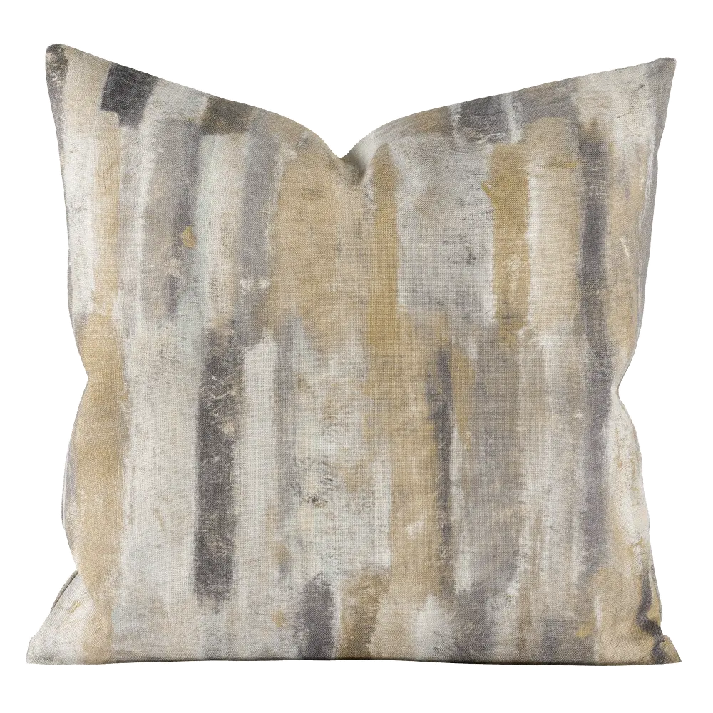 Brown, Off White and Gray Sedona 20 Inch Feather Throw Pillow-1