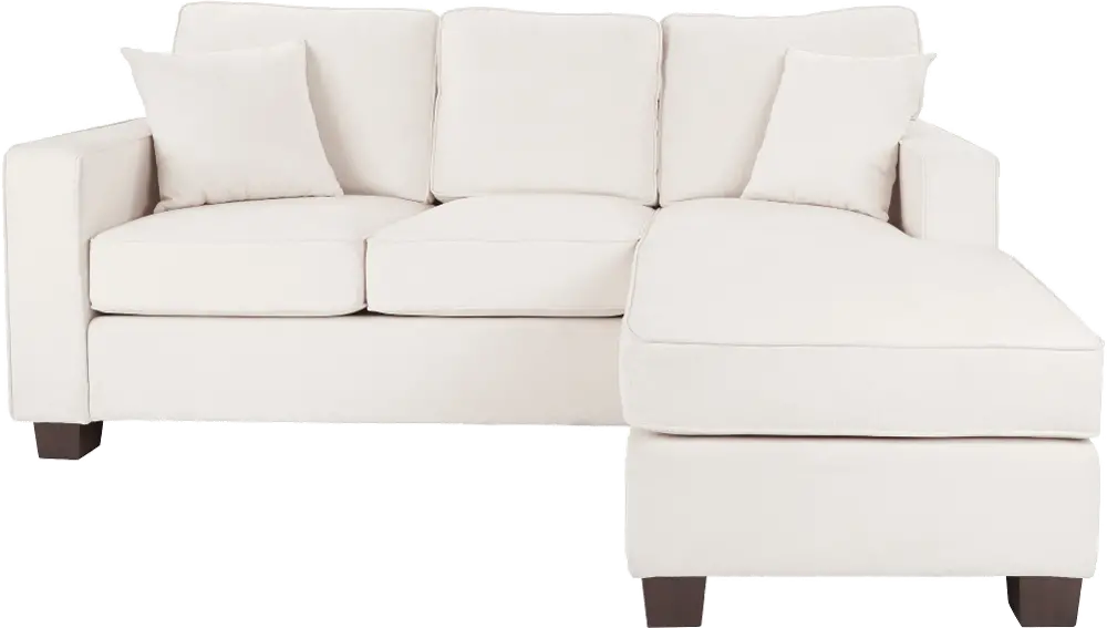 Russell Ivory White Sofa-Chaise Sectional-1
