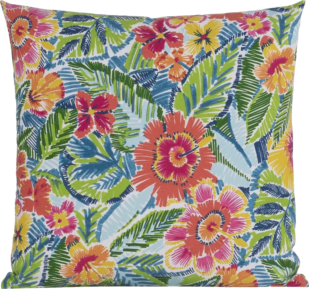 Multi Color Solarium Tahiti 16 Inch Outdoor Throw Pillow-1