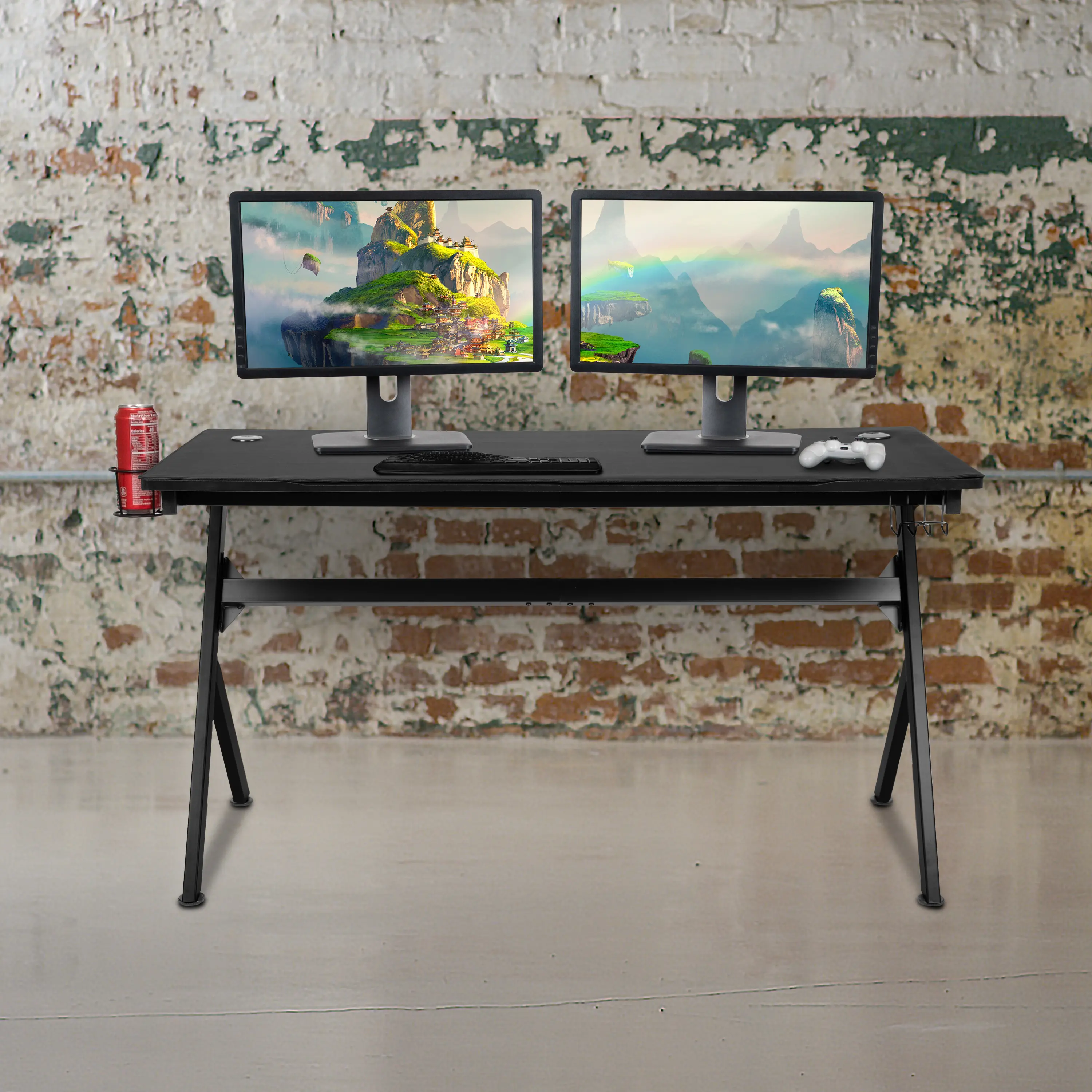 Photos - Office Desk Flash Furniture Play Black XL Gaming Desk NAN-TG-D1904L-GG 
