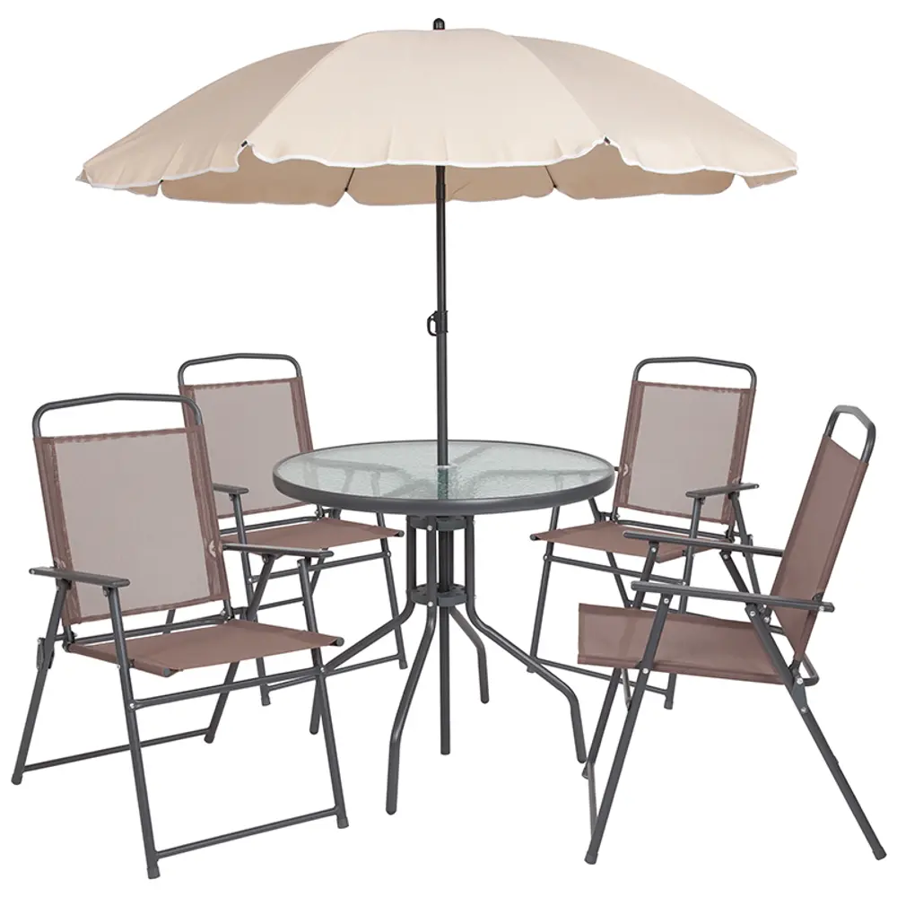 6 Piece Brown Patio Garden Set-1