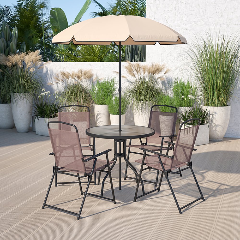 6 Piece Patio Garden Set - Brown